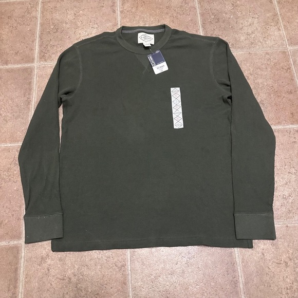 St John's Bay Other - St John's Bay Thermal Shirt Mens XL Green New Waffle Knit Long Sleeve Cotton